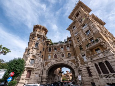 Roma 'nın Coppede Bölgesi Eklektik Mimari Başyapıtı İtalya' da. Yüksek kalite fotoğraf