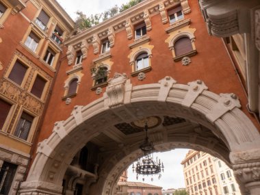 Roma 'nın Coppede Bölgesi Eklektik Mimari Başyapıtı İtalya' da. Yüksek kalite fotoğraf