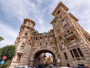 Roma 'nın Coppede Bölgesi Eklektik Mimari Başyapıtı İtalya' da. Yüksek kalite fotoğraf