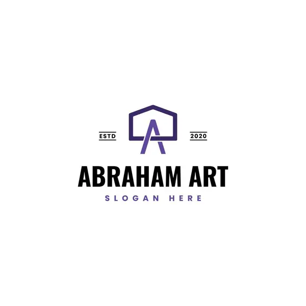 Sanat galerisi logo tasarım şablonu. Sanat galerisi çerçeve çatısı logosu tasarımı. Boş vektör grafikleri.