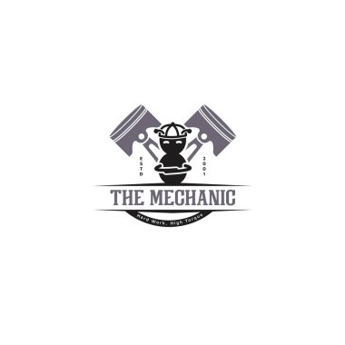 Cesur ve kenarlı bir logo tasarımı, ters şapka takan havalı bir karınca karakteri, kolları çaprazlanmış ve arka planda iki mekanik piston içeriyor. Tamirci adı verilen bu logo gücü, beceriyi ve güvenilirliği temsil ediyor..