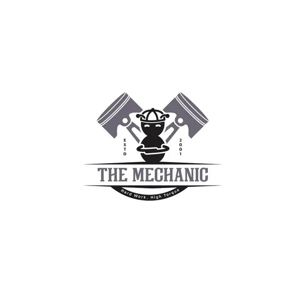 Cesur ve kenarlı bir logo tasarımı, ters şapka takan havalı bir karınca karakteri, kolları çaprazlanmış ve arka planda iki mekanik piston içeriyor. Tamirci adı verilen bu logo gücü, beceriyi ve güvenilirliği temsil ediyor..