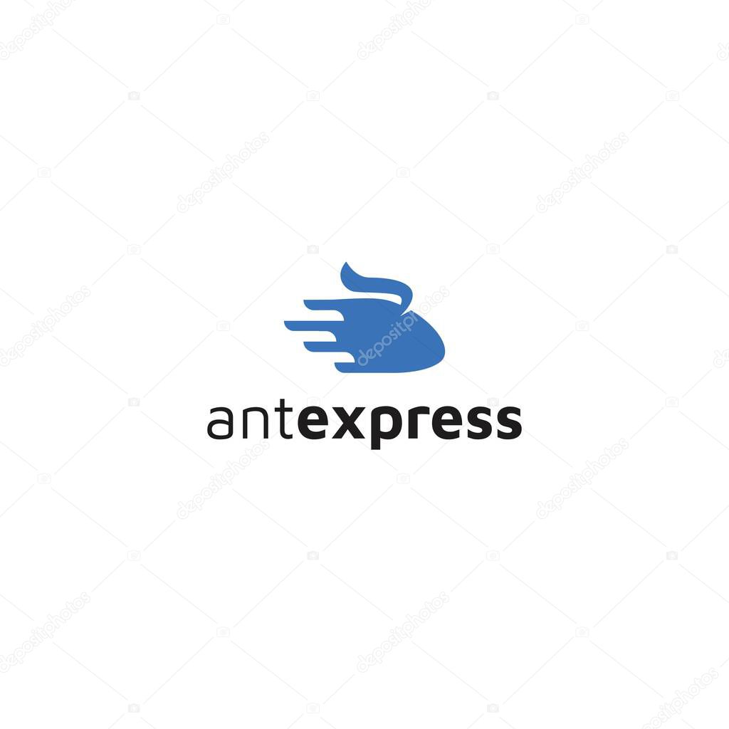 A dynamic logo design combining an ant and a train, symbolizing speed, efficiency, and teamwork. Named Ant Express, this logo is perfect for transportation, delivery services, or logistics companies. Ideal for modern, creative branding. Fully editabl