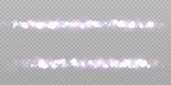 Ljuseffekt Med Massor Glänsande Höjdpunkter Lyser Transparent Bakgrund För Jul — Stock vektor