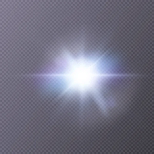 抽象的阳光闪烁着半透明的光芒 具有特殊的光效 矢量在发光亮点的运动中模糊了 光效平伏 — 图库矢量图片