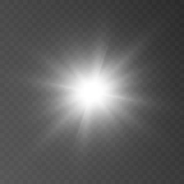 抽象的阳光闪烁着半透明的光芒 具有特殊的光效 运动辉光亮点中矢量模糊 — 图库矢量图片