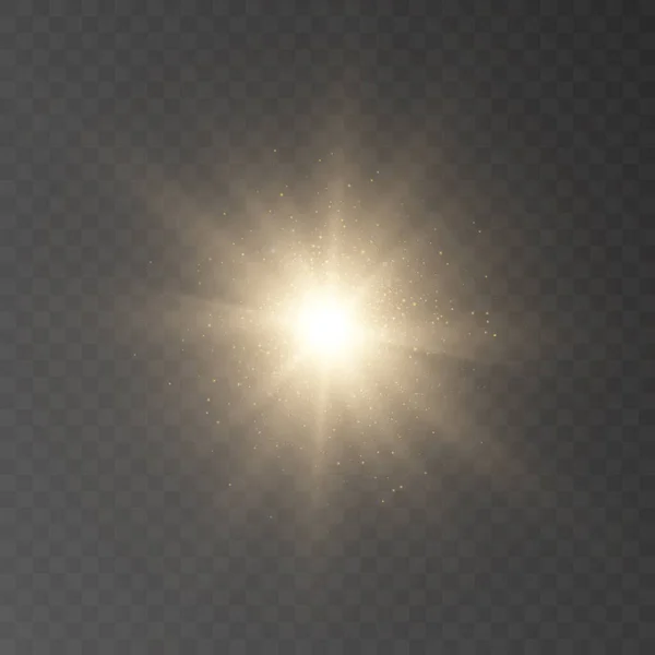 抽象的な太陽は特別な光効果で半透明の輝きをぎらぎらさせます 輝くハイライトの動きにベクトルブラー 光効果のPng — ストックベクタ