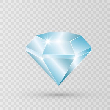 Diamond isolated on transparent background. Concept vector illustration. Shining diamond. Vector clipart