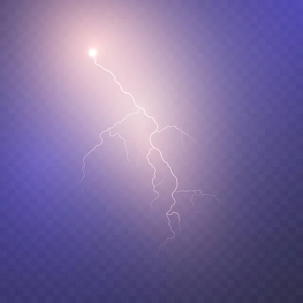 Реалистичная Молния Световое Воздействие Электрического Разряда Молния Веб Дизайна Иллюстраций — стоковый вектор