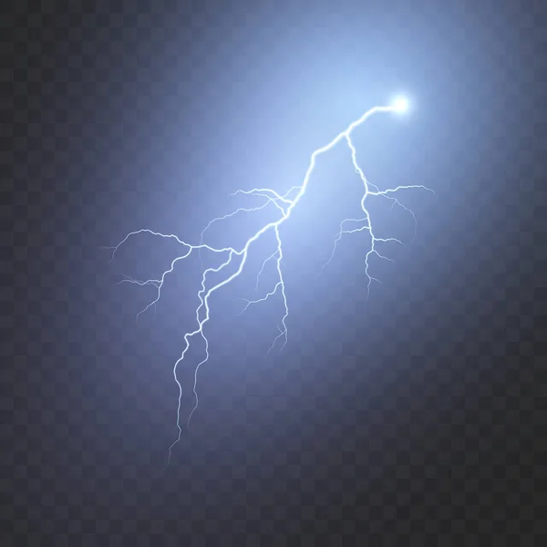 Реалистичная Молния Световое Воздействие Электрического Разряда Молния Веб Дизайна Иллюстраций — стоковый вектор