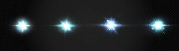 Набір Фіолетових Сяючих Світлових Ефектів Ізольовані Прозорому Фоні Світлові Лінії — стоковий вектор