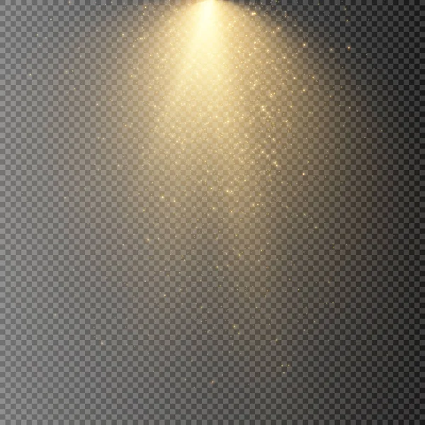 Golden Light Dust Particles Abstract Light Bokeh Background Web Design — Stock Vector