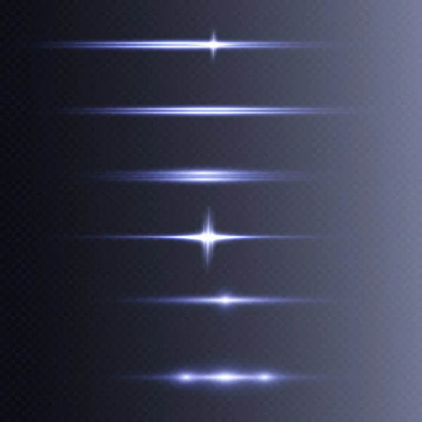 Ljusblå Ljuseffekt Med Strålar Och Linsbloss För Vektorillustration — Stock vektor