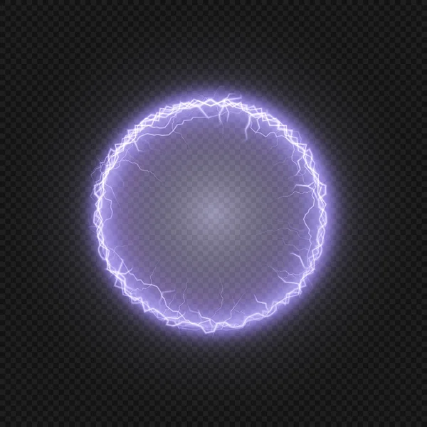 Яскрава Кулькова Блискавка Сильний Електричний Заряд Енергії Одному Кільці Елемент — стоковий вектор