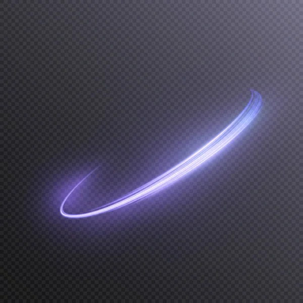 Lichtwirbel Kurve Neon Line Lichteffekt Glühend Blau Lila Gebogene Linie — Stockvektor