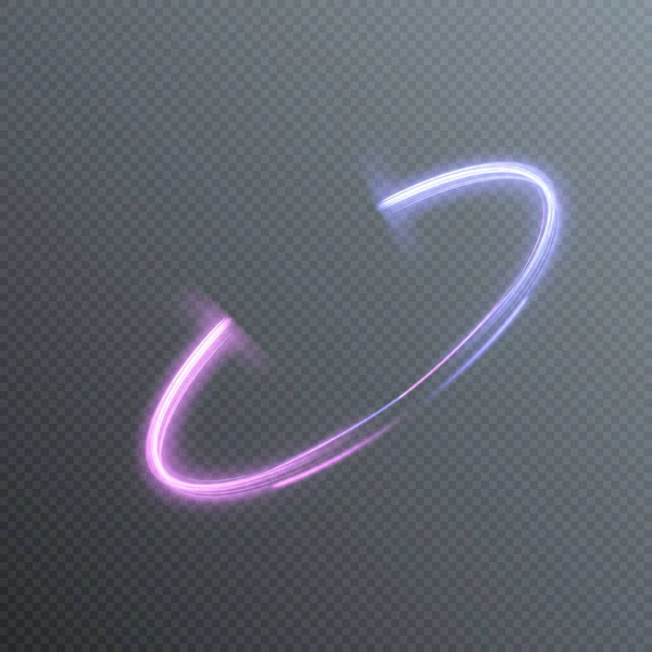 Легкий Вихрь Эффект Кривой Неоновой Линии Голубая Фиолетовая Изогнутая Линия — стоковый вектор
