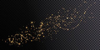 Yeni yıl tasarımı için şeffaf arka planda parlayan bir sürü parlak ışık efekti.