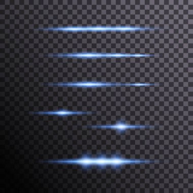 Mavi rengin vektör çizimi. Işık etkisi. Soyut lazer ışınları. Kaotik neon ışınları