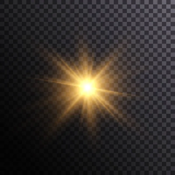 Світло Золотих Зірок Світла Прозорому Тлі Колекція Векторів Розмитого Світла — стоковий вектор