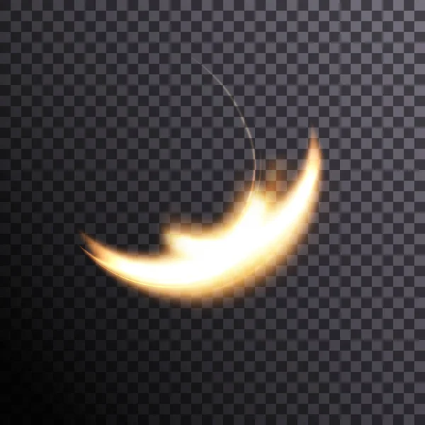 Vent Magique Doré Png Festive Isolé Sur Fond Transparent Comète — Image vectorielle