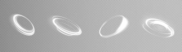 Weiße Glänzende Spirallinien Eps10 Abstrakte Wirkung Von Hochgeschwindigkeits Plasma Bewegung — Stockvektor