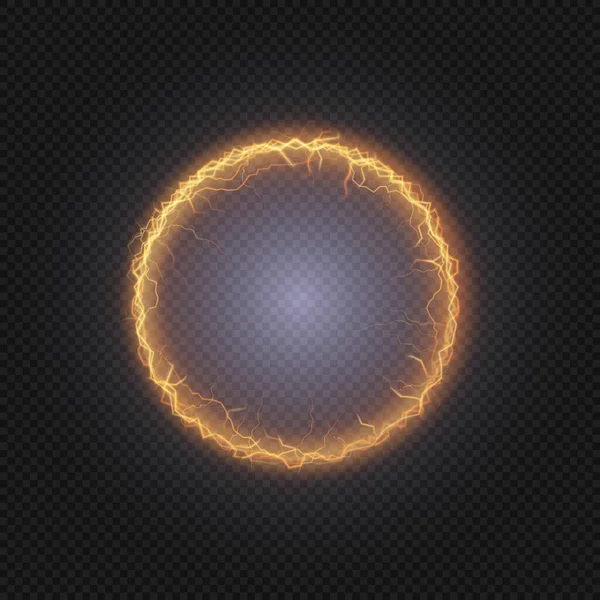明るいボール雷1つのリング内のエネルギーの強力な電荷 テキスト広告 ポストカード スクリーンセーバー ウェブサイト ゲームのための空のスペースを持つWebデザインのための要素 モルダー ベクトル — ストックベクタ