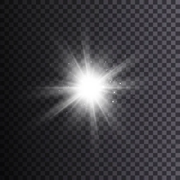 Яскравий Світловий Ефект Променями Родзинками Векторної Ілюстрації — стоковий вектор