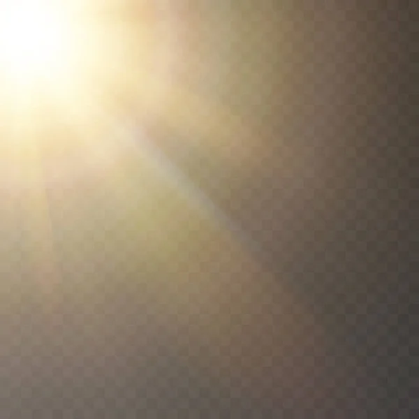 Luz Brilhar Explode Flash Luz Feixe Sol Brilhante Efeito Luz — Vetor de Stock
