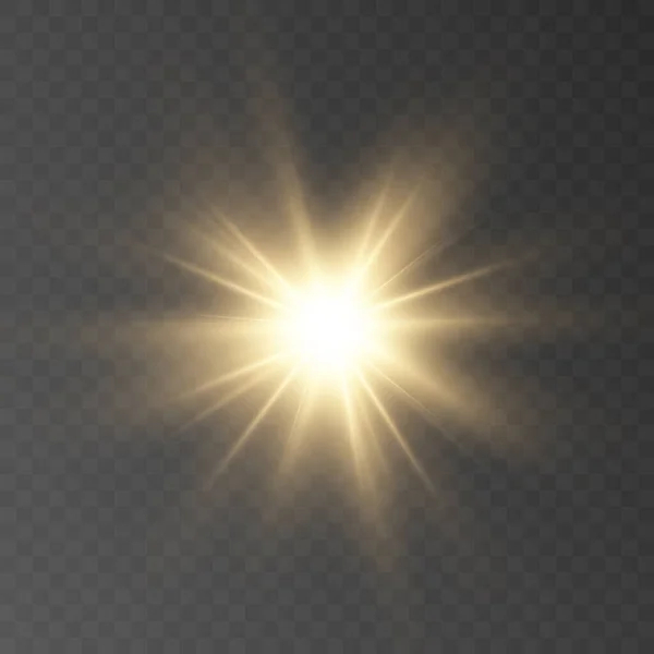 Λαμπερό Φως Εκρήγνυται Λάμψη Φωτός Δέσμη Του Ήλιου Που Λάμπει — Διανυσματικό Αρχείο