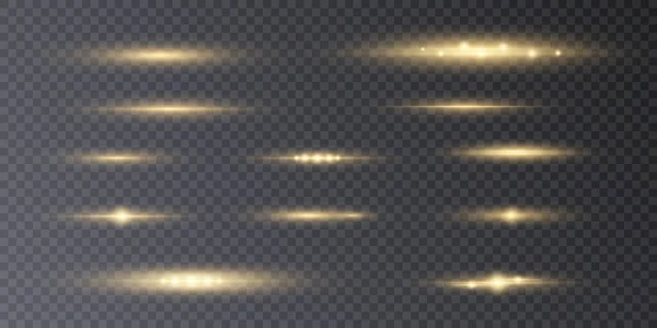 Векторная Иллюстрация Золотым Цветом Световой Эффект Абстрактные Лучи Лазера Света — стоковый вектор