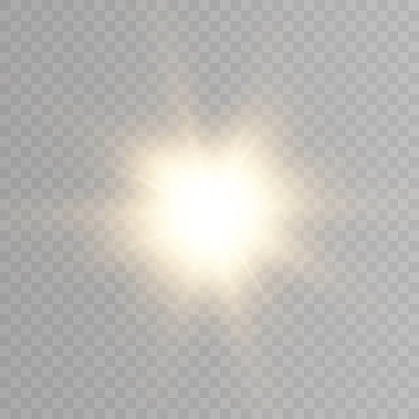 Λαμπερό Φως Εκρήγνυται Λάμψη Φωτός Δέσμη Του Ήλιου Που Λάμπει — Διανυσματικό Αρχείο