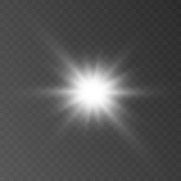 Λευκό Όμορφο Φως Εκρήγνυται Μια Διαφανή Έκρηξη Διάνυσμα Φωτεινή Απεικόνιση — Διανυσματικό Αρχείο