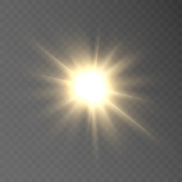 ดวงอาท างไสวด วยไฮไลท องแสงบนพ นหล โปร งใส เกรเด ยนเวกเตอร — ภาพเวกเตอร์สต็อก