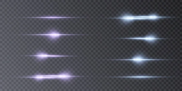 Horizontale Lichteffekte Goldschimmerndes Licht Auf Transparentem Hintergrund — Stockvektor
