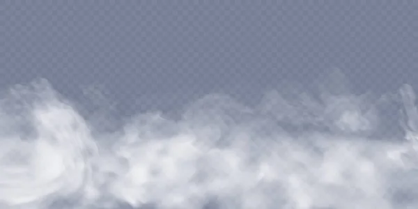 Textuur Van Stoom Rook Mist Wolken Vector Isoleerde Rook Aerosol — Stockvector
