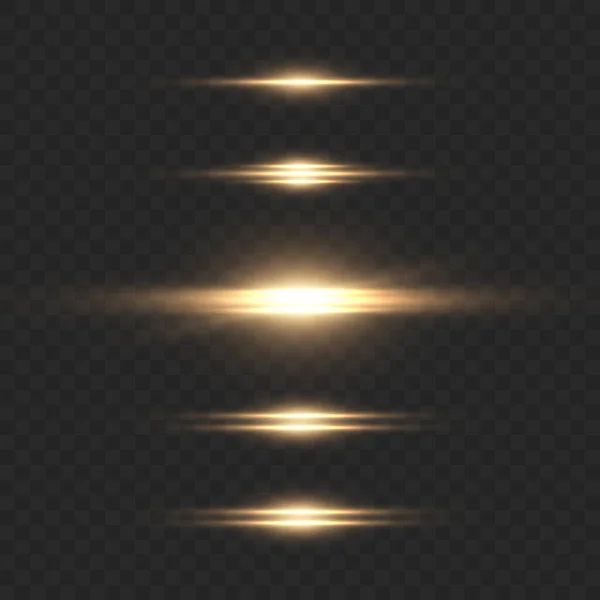 Glühendes Licht Explodiert Licht Blinkt Goldene Farbe Strahl Der Strahlenden — Stockvektor