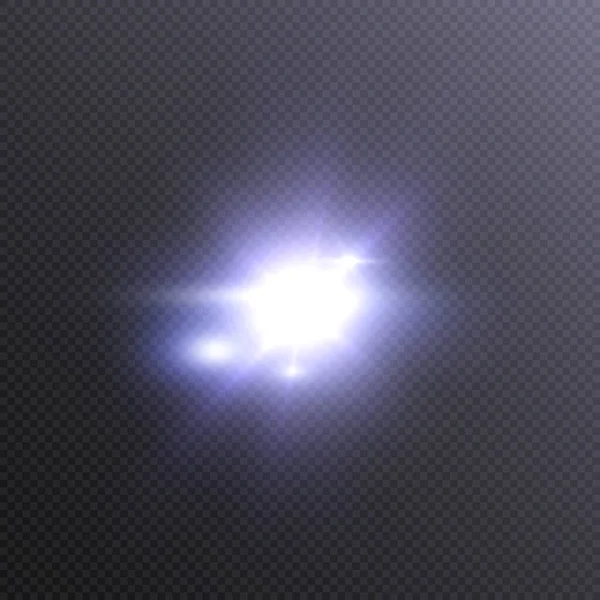 Lumière Éclatante Explose Lumière Clignote Bleu Rayon Soleil Qui Brille — Image vectorielle