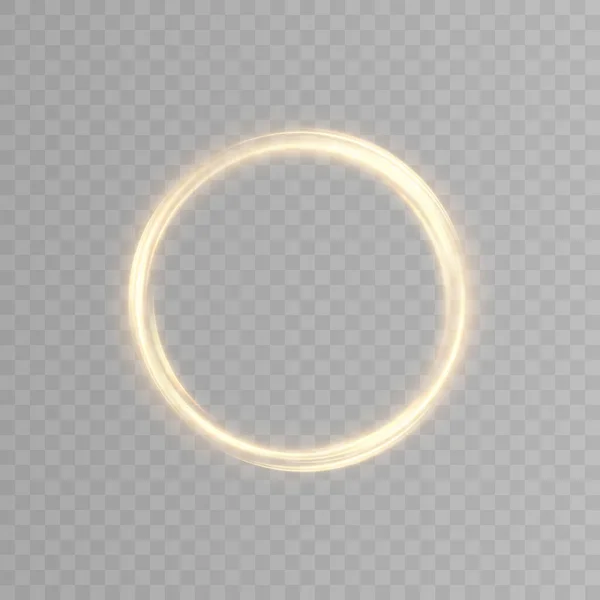 Een Abstracte Neon Heldere Ring Een Heldere Pluim Van Lichtgevende — Stockvector