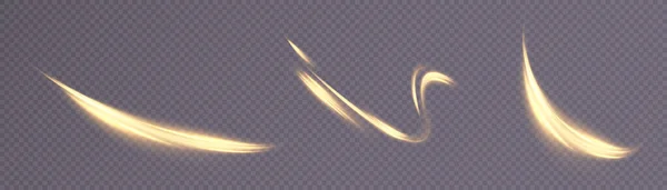 Легкий Вихор Світловий Ефект Кривої Неонової Лінії Сяючі Яскраві Золоті — стоковий вектор