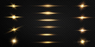 Vektör illüstrasyonu için ışınlar ve vurgular ile parlak ışık efekti.