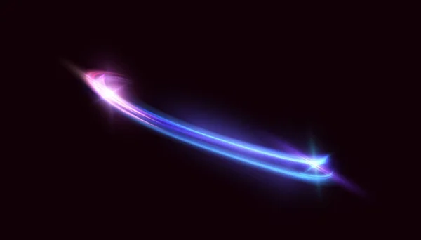 高速の回転運動で渦巻く明るい光のパルス ライトブルーの渦 ライト効果曲線青金線 ベクトル — ストックベクタ