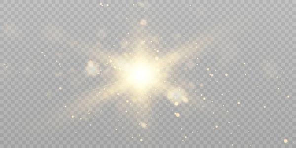 Яскравий Світловий Ефект Променями Родзинками Векторної Ілюстрації — стоковий вектор