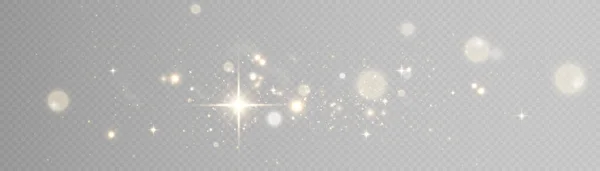 たくさんのキラキラした粒子や星と光の効果を生み出します クリスマスと新年のデザインのために 塵とベクトル星雲 — ストックベクタ