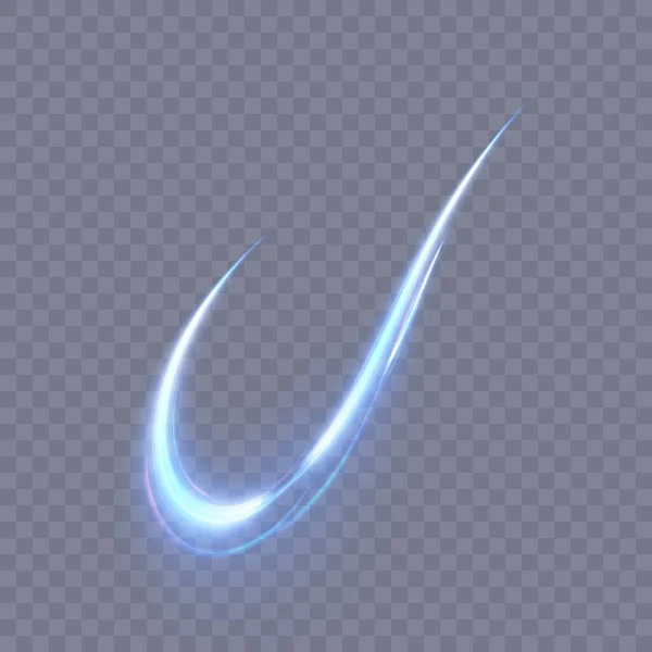 Lichtwirbel Kurve Neon Line Lichteffekt Leuchtend Blaue Helle Geschwungene Linien — Stockvektor