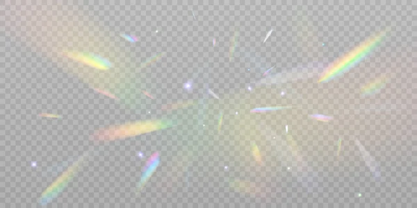 Реалистичное Алмазное Отражение Радужный Световой Оптический Эффект Красочная Коллекция Яркие — стоковый вектор