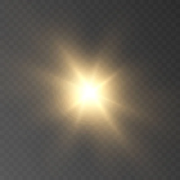 Soyut Güneş Özel Bir Işık Efektiyle Şeffaf Bir Parıltı Saçar — Stok Vektör