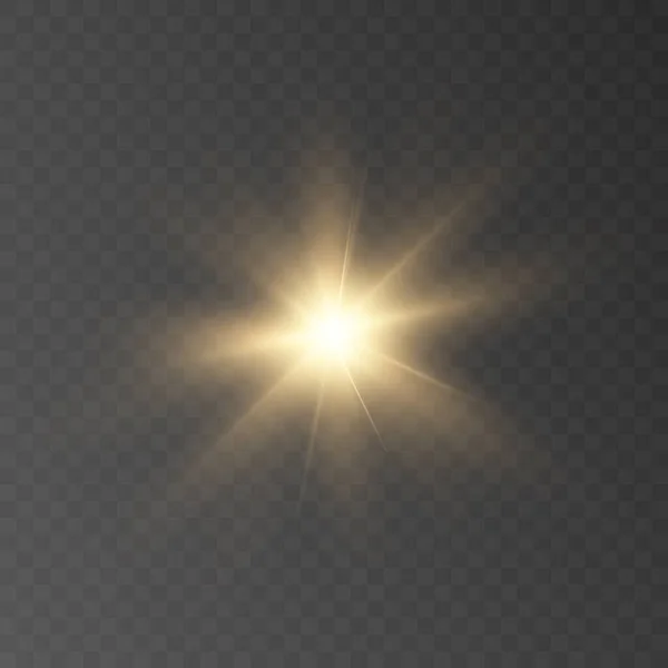 抽象的阳光闪烁着半透明的光芒 具有特殊的光效 矢量在发光亮点的运动中模糊了 光效平伏 — 图库矢量图片