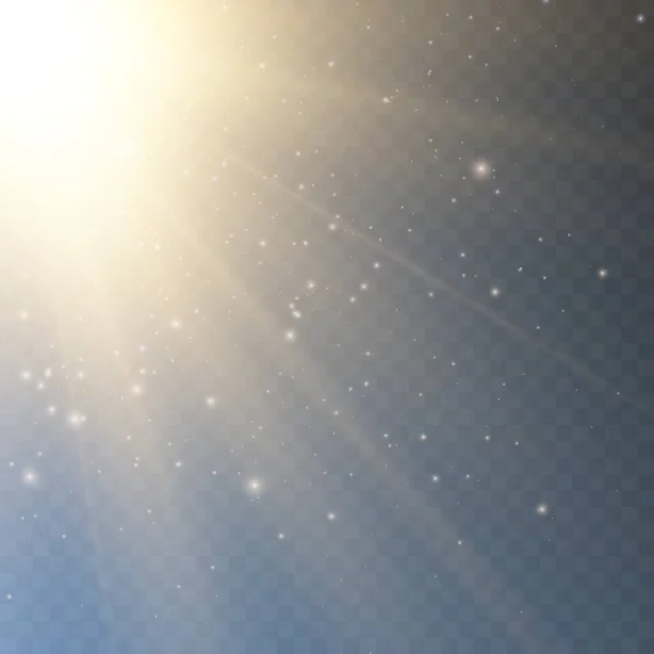 Lumière Éclatante Explose Lumière Éclair Couleur Dorée Rayon Soleil Qui — Image vectorielle