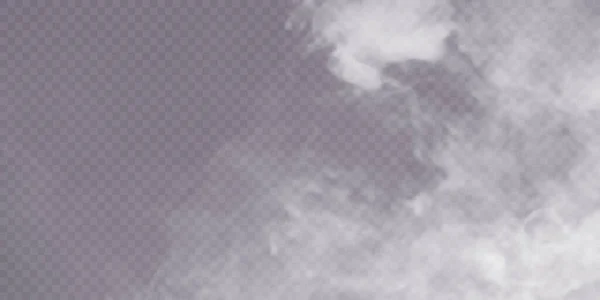 Tekstura Pary Dymu Mgły Chmur Wektor Odizolowany Dym Działanie Aerozolu — Wektor stockowy
