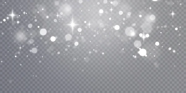 在透明的背景上闪烁着闪光的闪光效果 为圣诞节的新年设计提供了明亮的背景 和插图 — 图库矢量图片